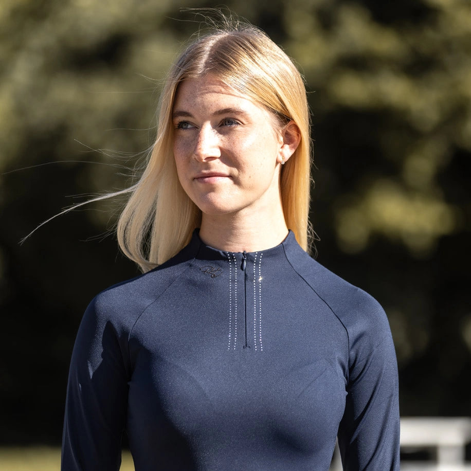 Funktionsshirt Langarm Royal Horsemen navy Glitzer 2025
