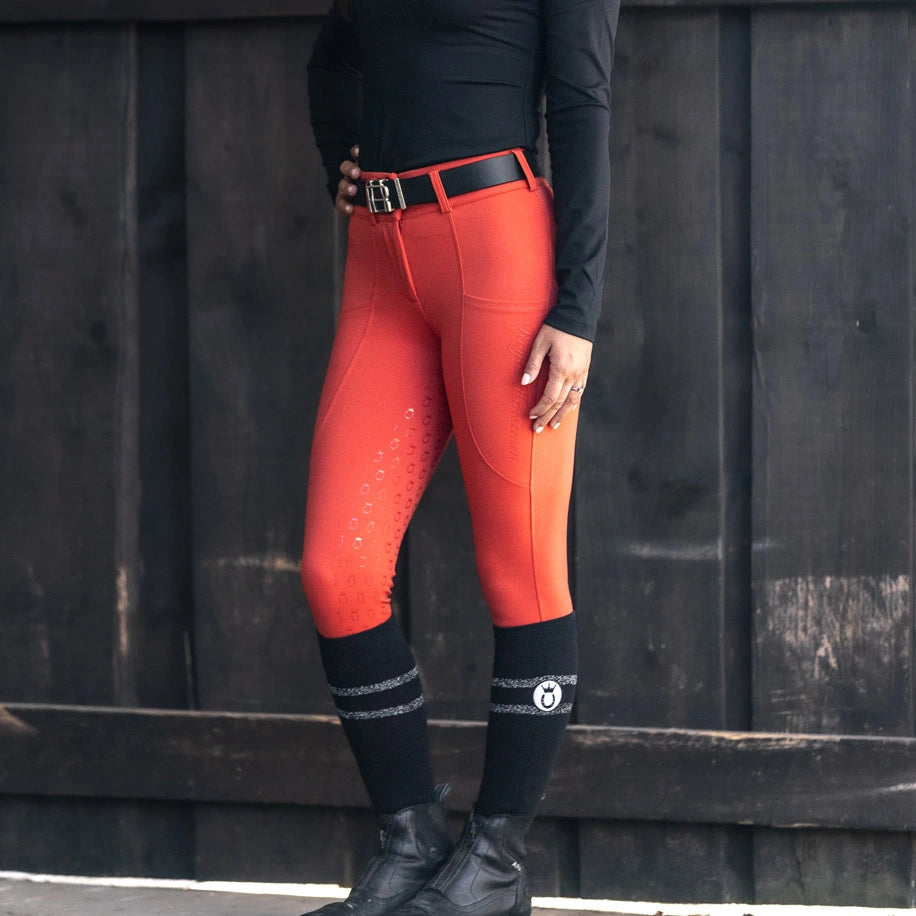 Reithose Royal Horsemen nachhaltig rot orange 2025