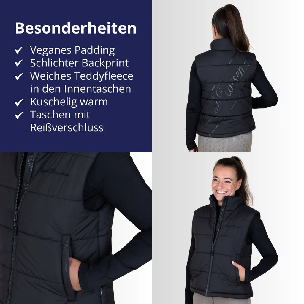 Bodywarmer Royal Horsemen Schwarz Details Weste