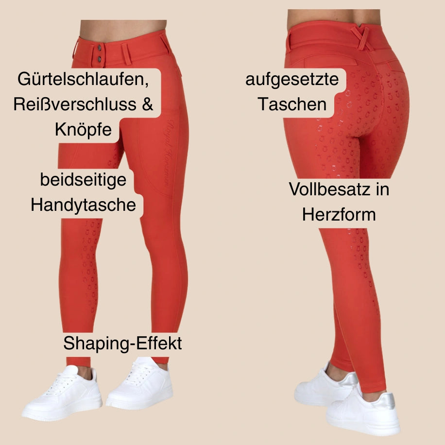 Royal Horsemen Reithose Details rot orange