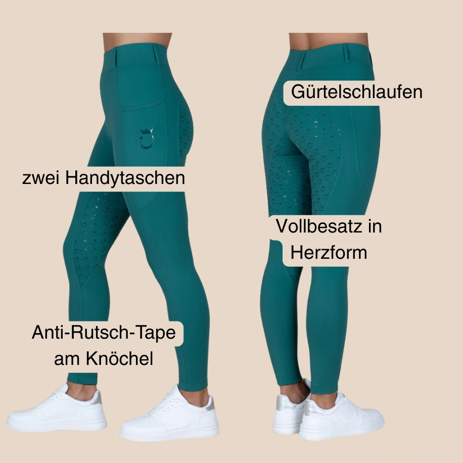 Royal Horsemen Reitleggings nachhaltig Petrol Details
