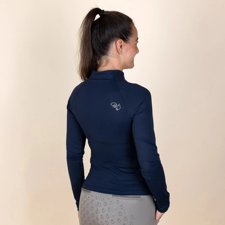 Funktionsshirt Langarm Royal Horsemen navy Glitzer