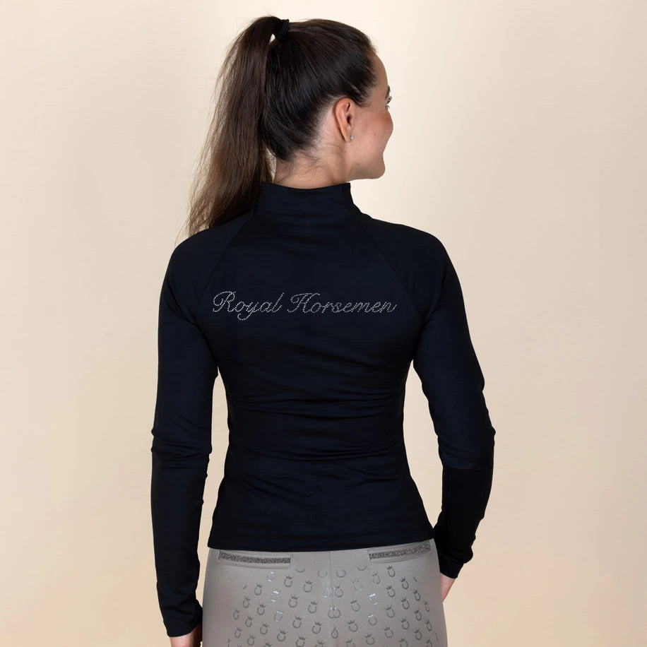 Funktionsshirt Langarm Royal Horsemen schwarz Glitzer