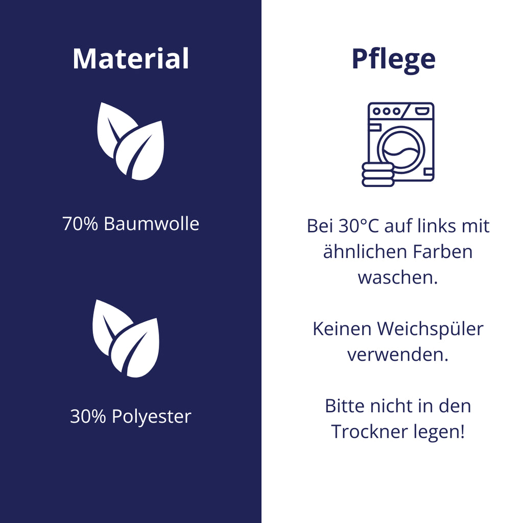 Materialzusammensetzung und Pflegeanleitung für Xmas Hoodie von Royal Horsemen