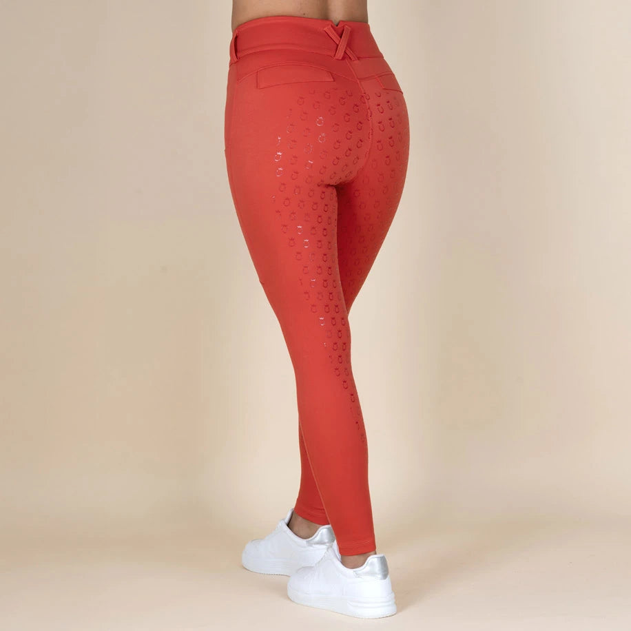 Reithose Royal Horsemen nachhaltig rot orange Vollbesatz