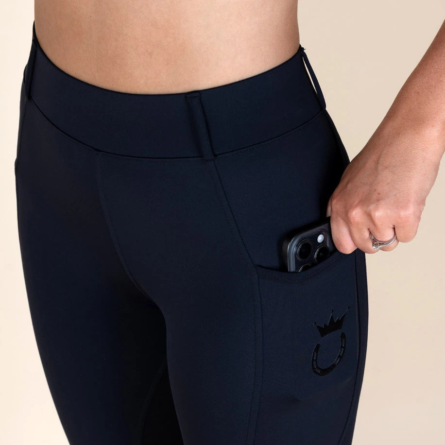 Reitleggings Kunstlederbesatz Royal Horsemen schwarz Tasche