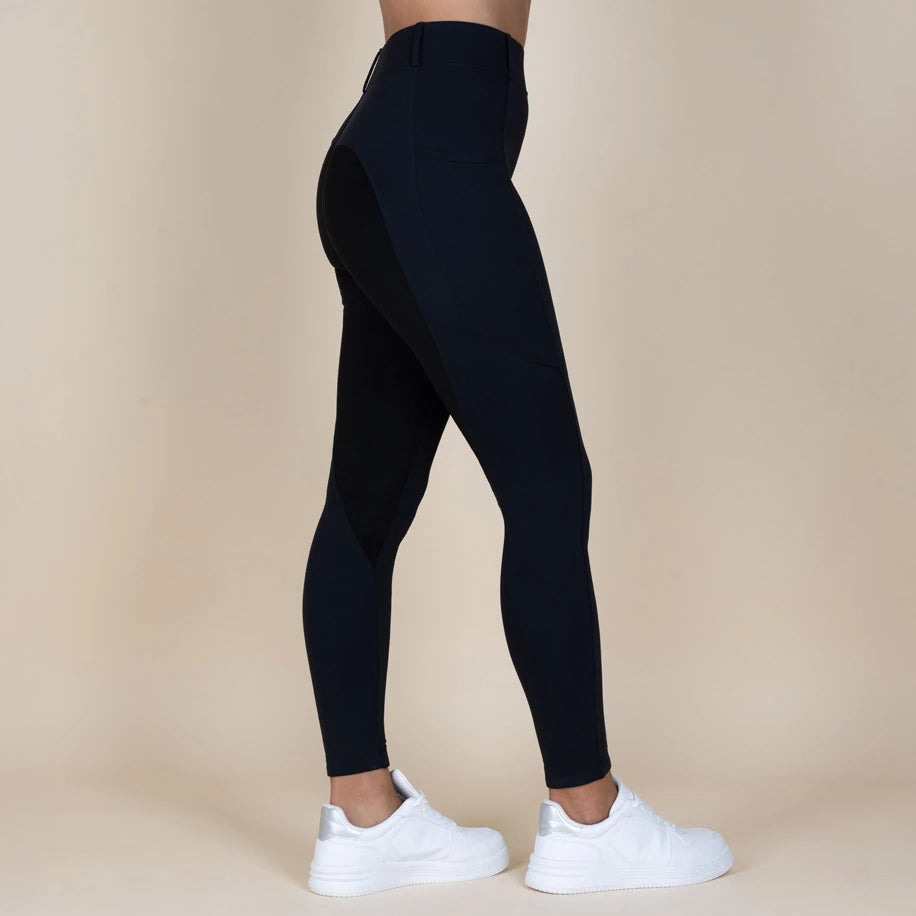 Reitleggings Kunstlederbesatz Royal Horsemen schwarz alternativer Besatz