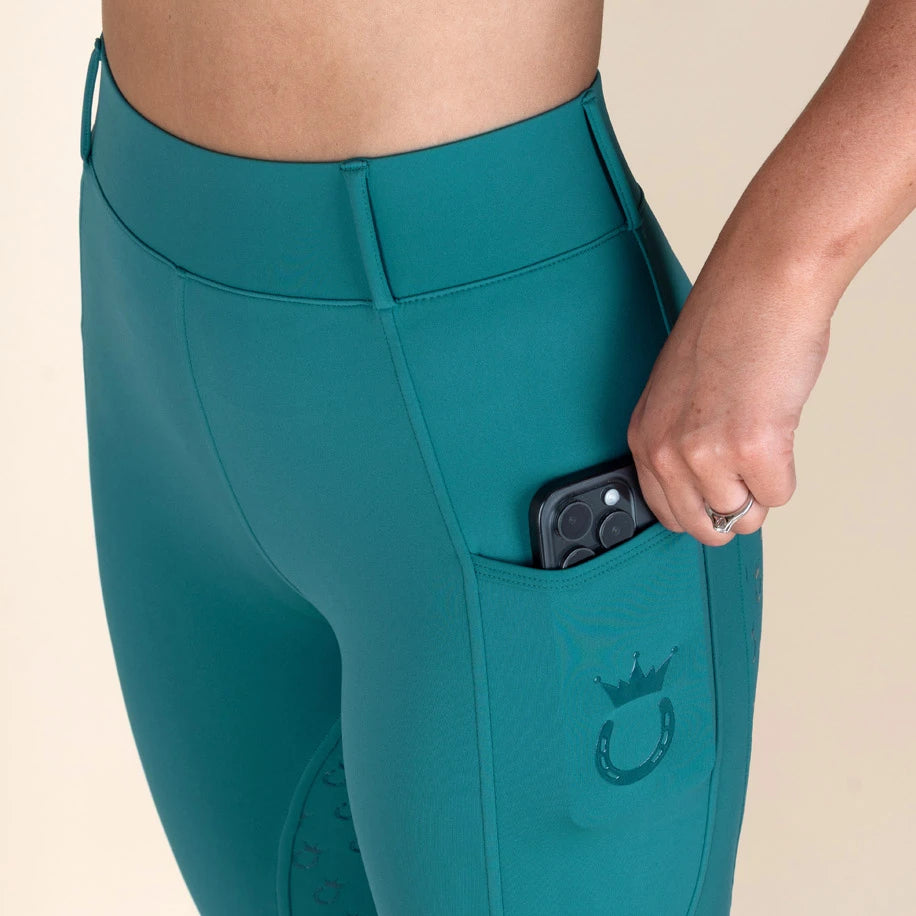 Royal Horsemen Reitleggings nachhaltig Petrol Handytasche