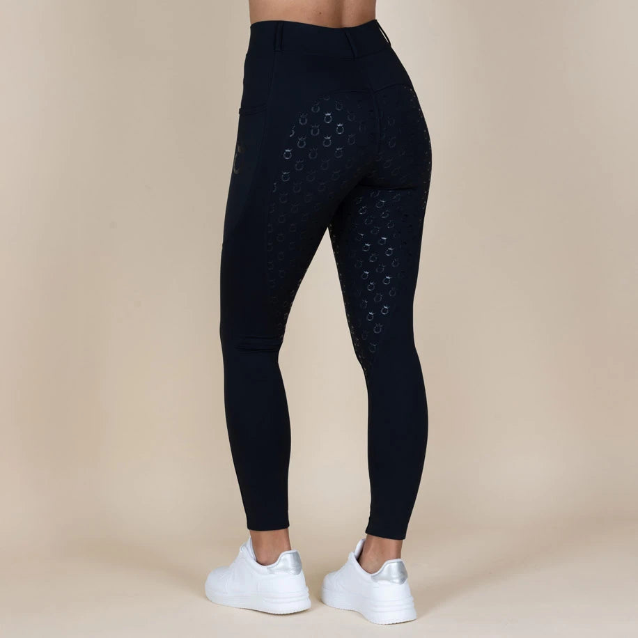 Vollbesatz Reitleggings recyceltes Polyester schwarz Royal Horsemen