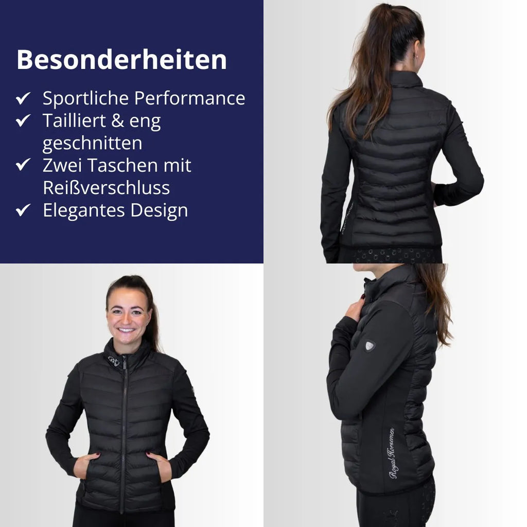 Hybridjacke 2025 schwarz von Royal Horsemen Details