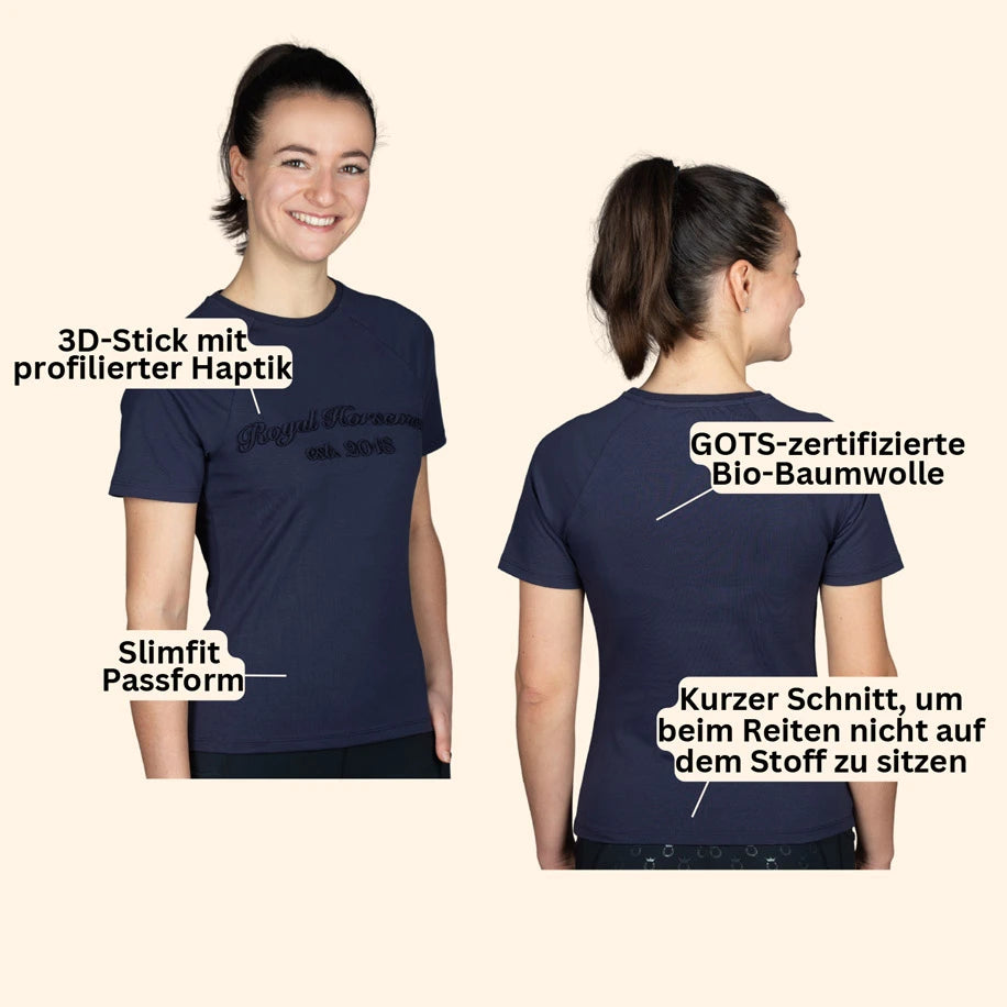 Royal Horsemen nachhaltiges T-Shirt GOTS Bio Baumwolle blau