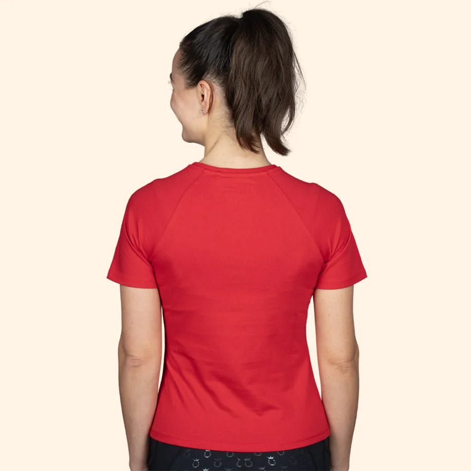 Royal Horsemen nachhaltiges T-Shirt GOTS Bio Baumwolle rot Rücken