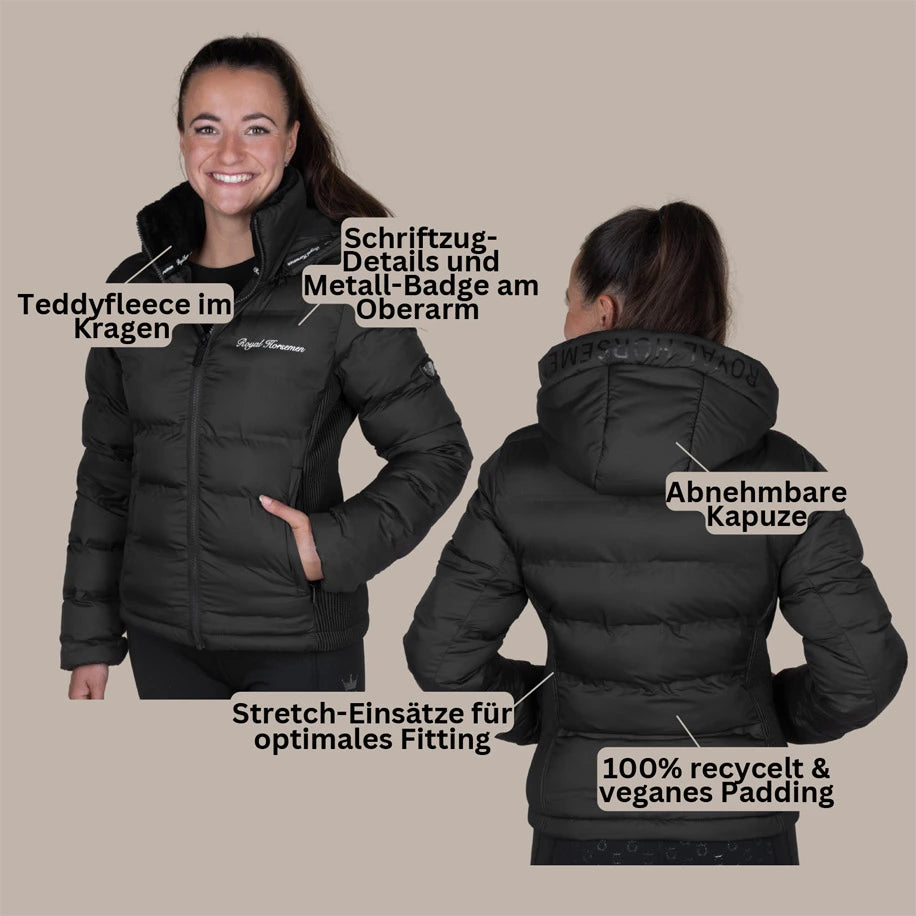 Details Winterjacke Royal Horsemen schwarz